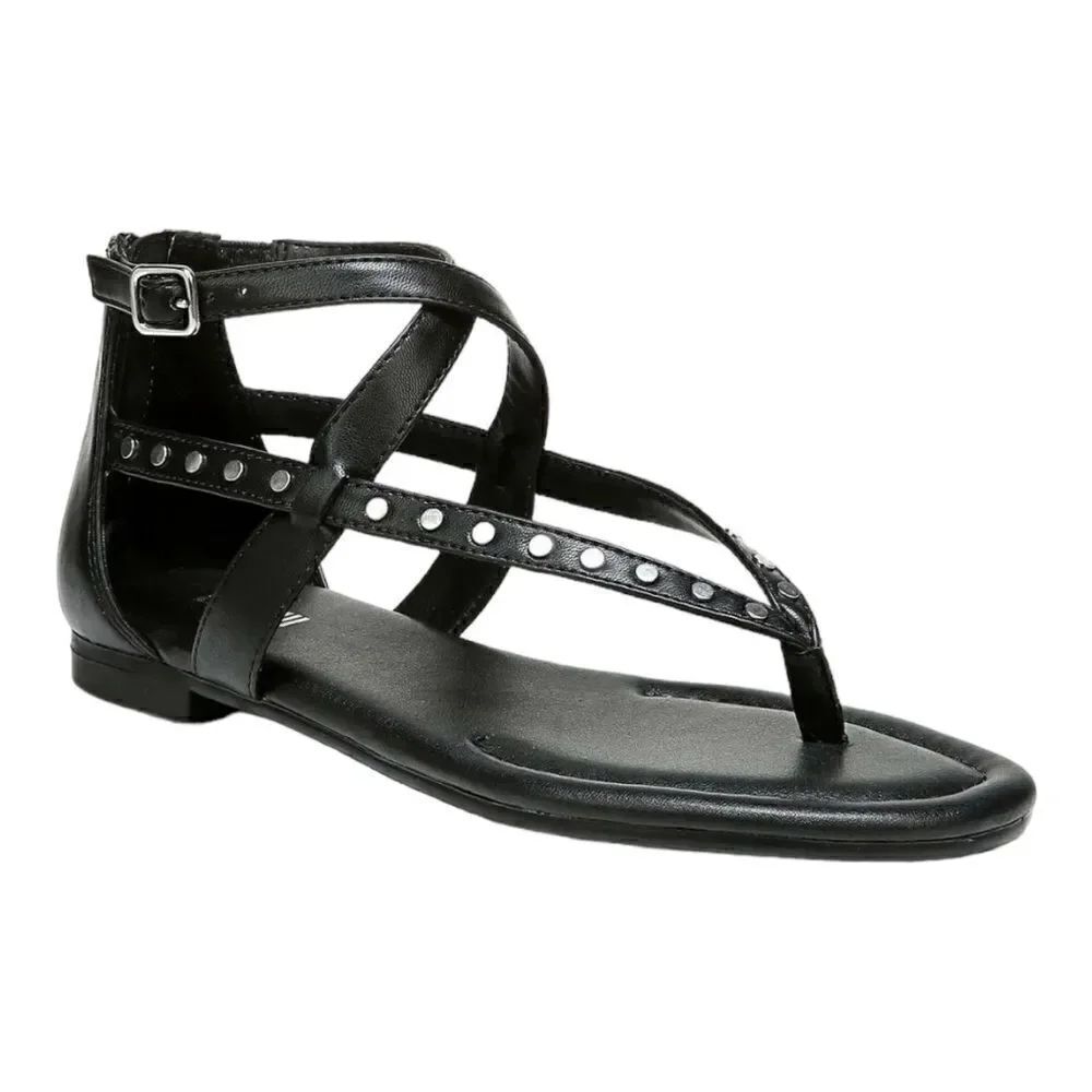 Bar III Women’s Tayla Strappy Flat Sandals in the Size 9M in Black Color